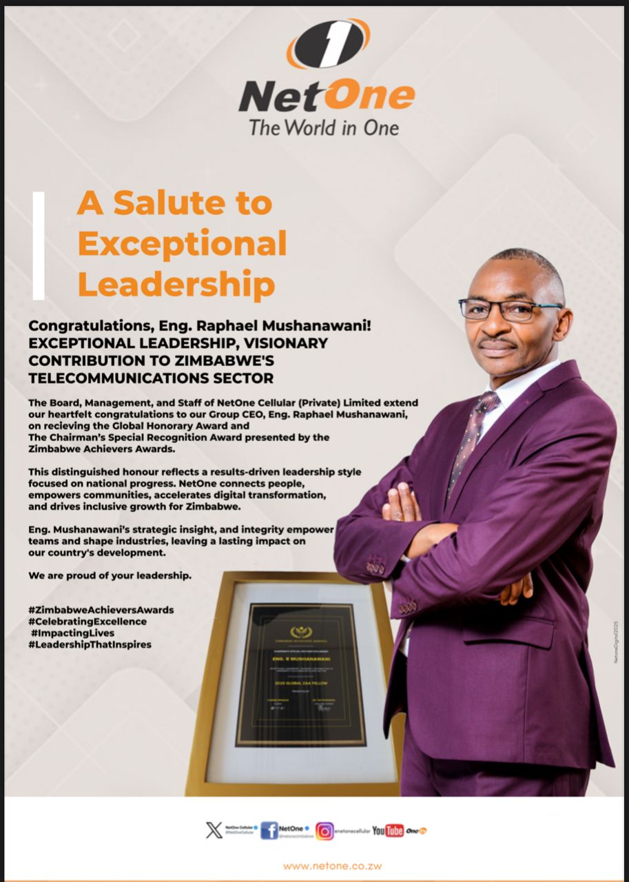 Netone Ceo NetOne GCEO Engineer Mushanawani Business Leader of the Year 2025 ...